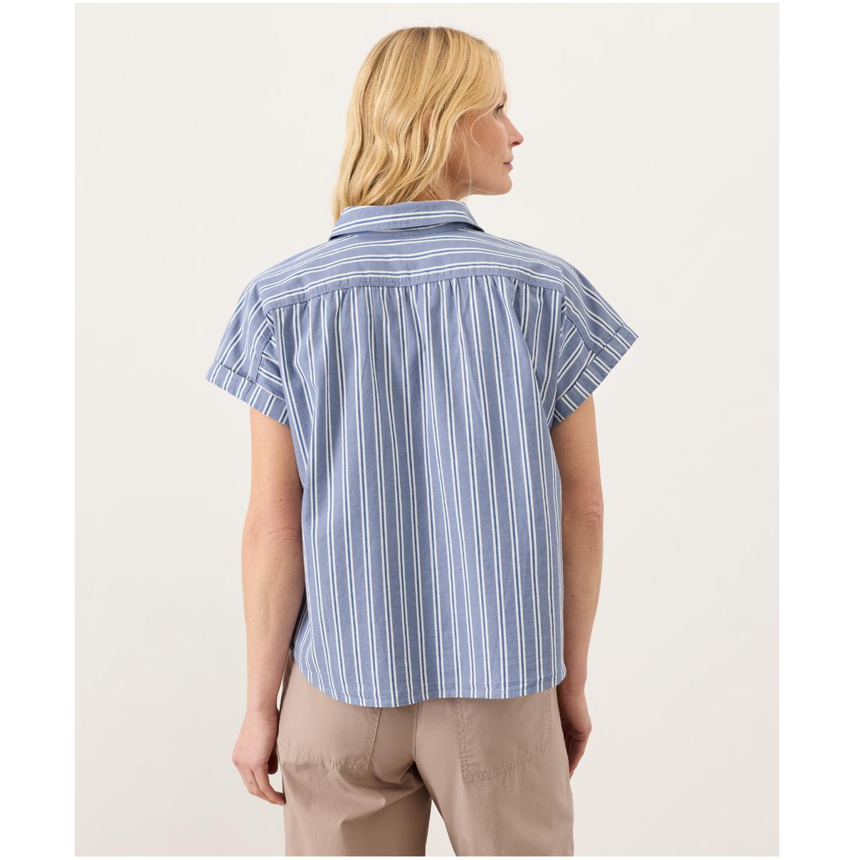 Pact Women's Organic Cotton All Day Poplin Shirred Shirt