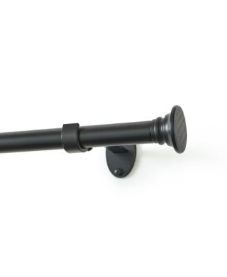 Shaker 3/4-Inch Adjustable Decorative Single Curtain Rod with Rounded End Cap Finials