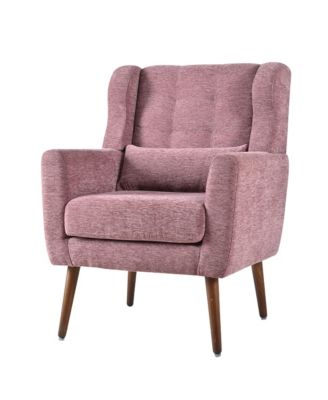 Modern Accent Chair,Chenille Arm Chairs for Living Room,Upholstered Mordern Armchair,Comfy Soft Padded Lounge Chair,Solid Wood Leg