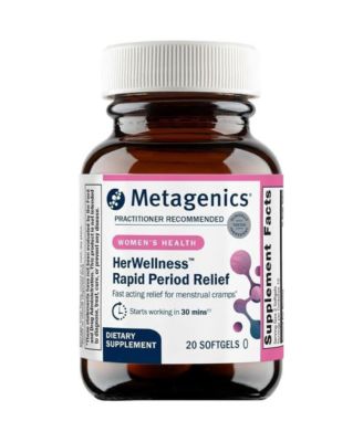 HerWellness Rapid Period Relief - Fast-Acting Herbal Support with Turmeric, Boswellia and Galangal - Targets Menstrual Cramps - 20 Softgels