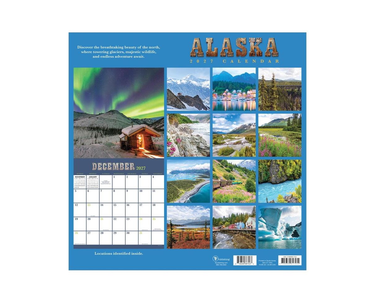 Tf Publishing Paper Goods 2027 Alaska Wall Calendar