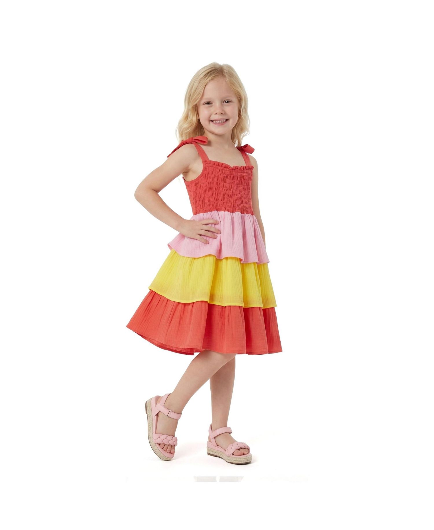 Toddler Girls 2T To 6X Gauze layered dress