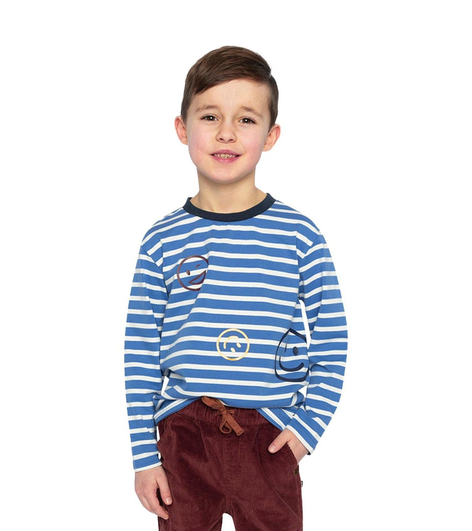 Little and Big Boy 6- 12 Long Sleeve T-Shirt Stripes