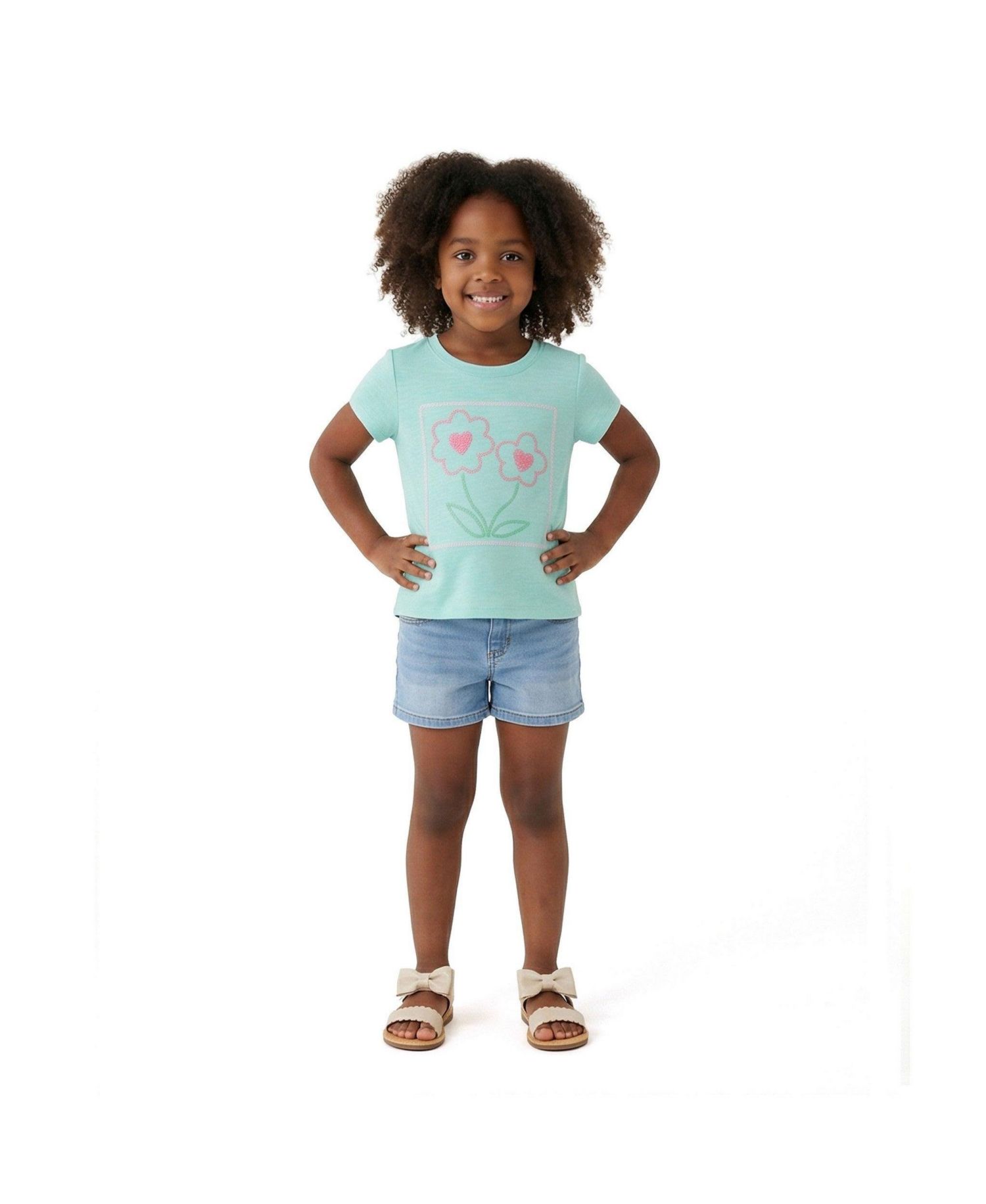 Toddler Girls 2T- 6X Sparkle Bloom Emroidered Tee