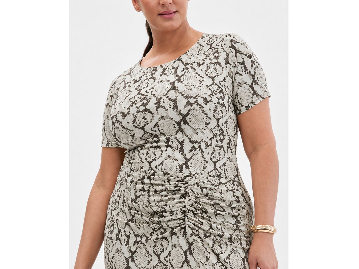 Женское платье I.N.C. International Concepts Plus Short-Sleeve Mesh Midi, цвет: Змеиный — фото 4