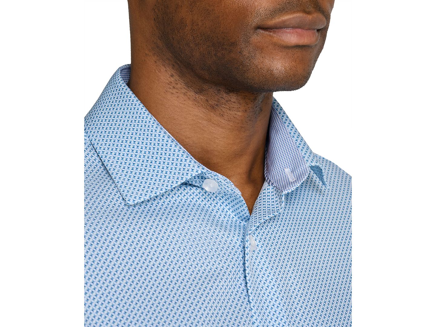 Мужская рубашка ConStruct Slim-Fit Performance Stretch Comfort Dress Shirt, цвет: Синий — фото 3