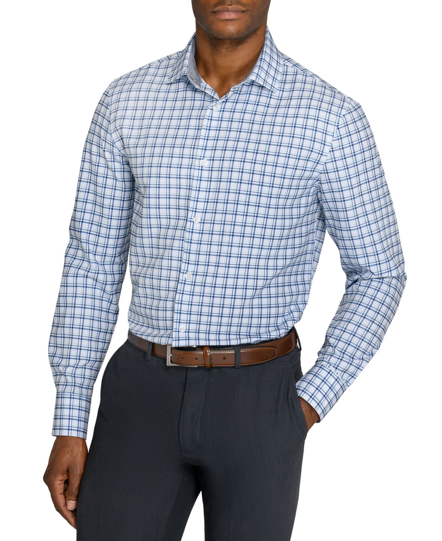 Men's Slim-Fit Performance Stretch Dress Shirt