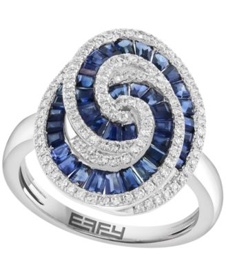 Sapphire (3-1/8 ct. t.w.) & Diamond (3/8 ct. t.w.) Ring in 14k White Gold