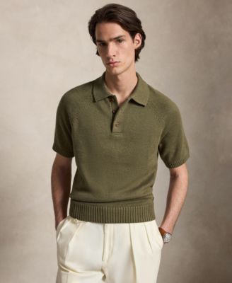 Men's Thick-Gauge Cotton Polo Sweater