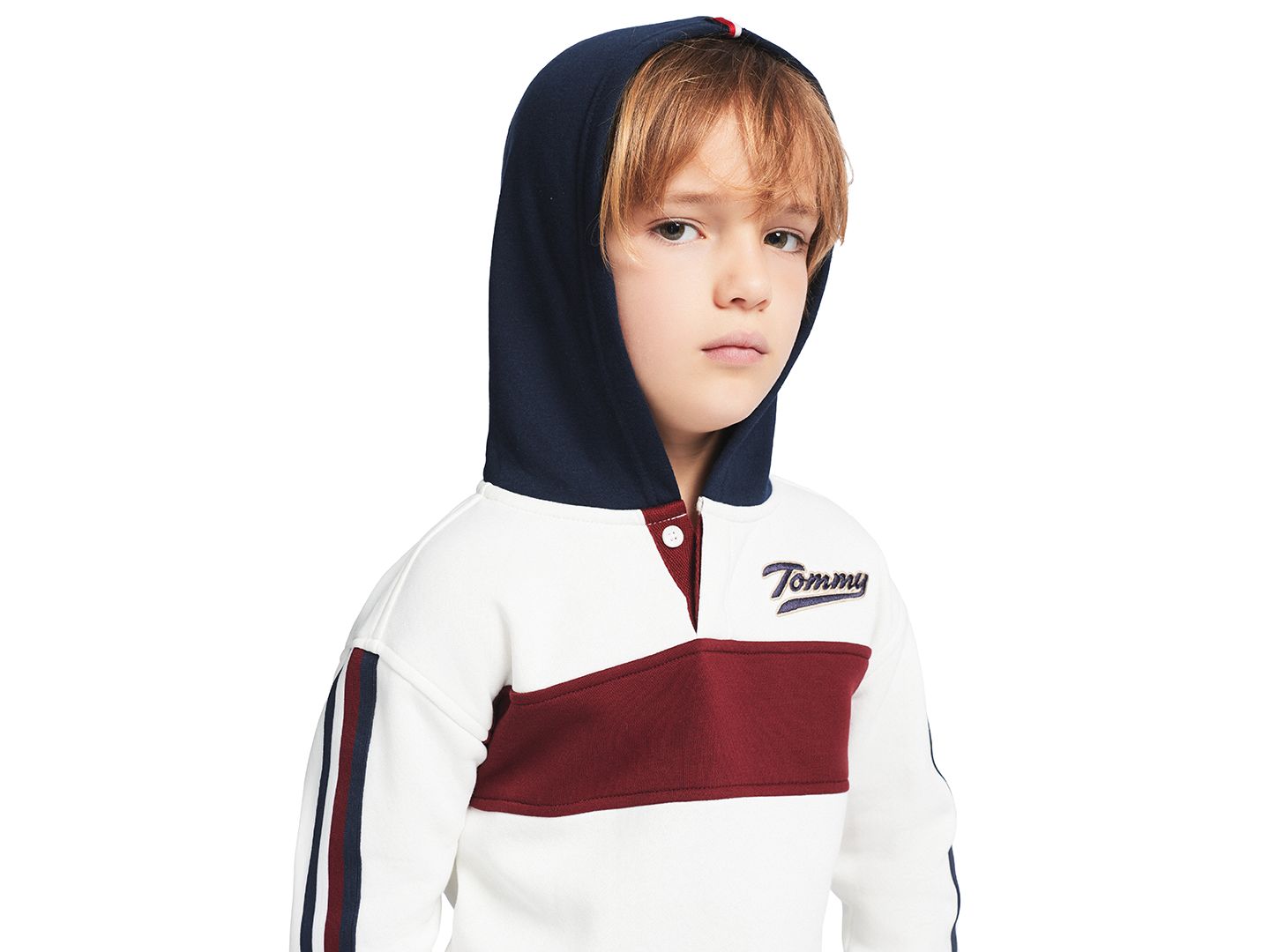 Детский комплект Tommy Hilfiger для мальчиков 2T-5T: худи и джинсовые брюки, цвет: Ванильный / Тёмно-синий — фото 5