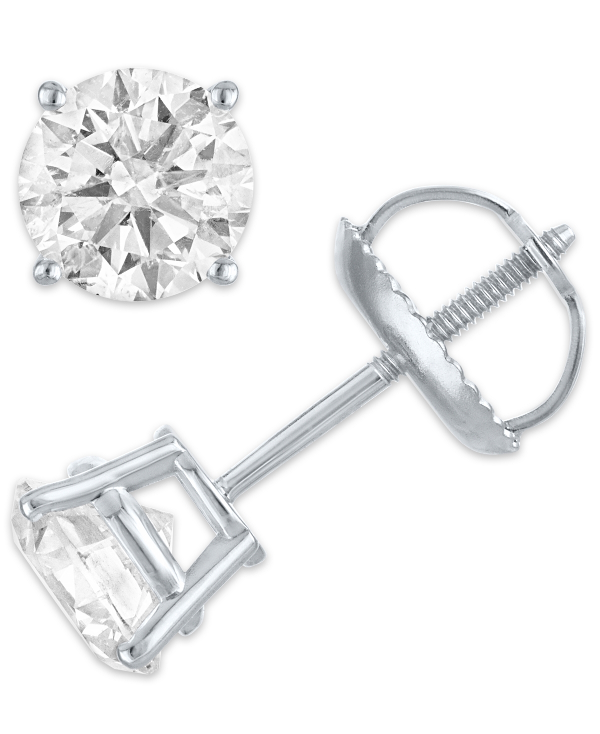Diamond Stud Earrings 1 ct tw in 14k Gold or White Gold  White Gold