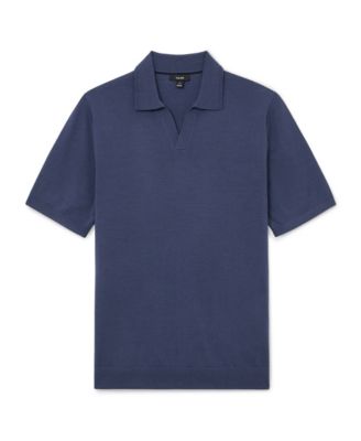 Men's Duchie Open Collar Merino Wool Polo Shirt