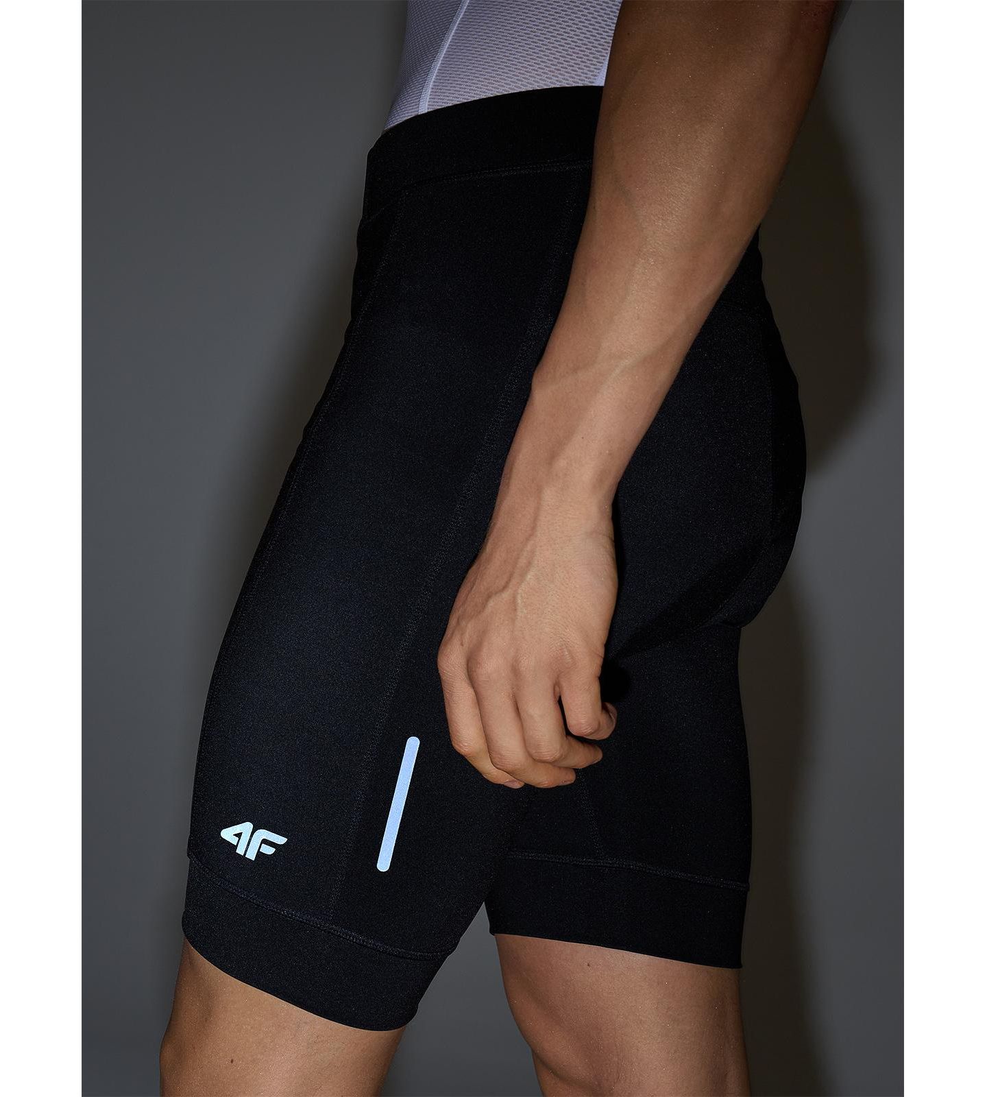 Мужские леггинсы 4F Short Cycling Leggings With Gel-Foam Insert, цвет: Глубокий чёрный — фото 6