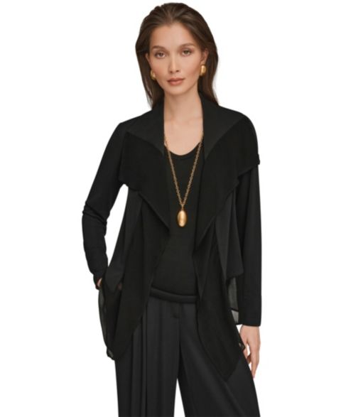 Женские куртки Donna Karan New York Ruffle Front Jacket
