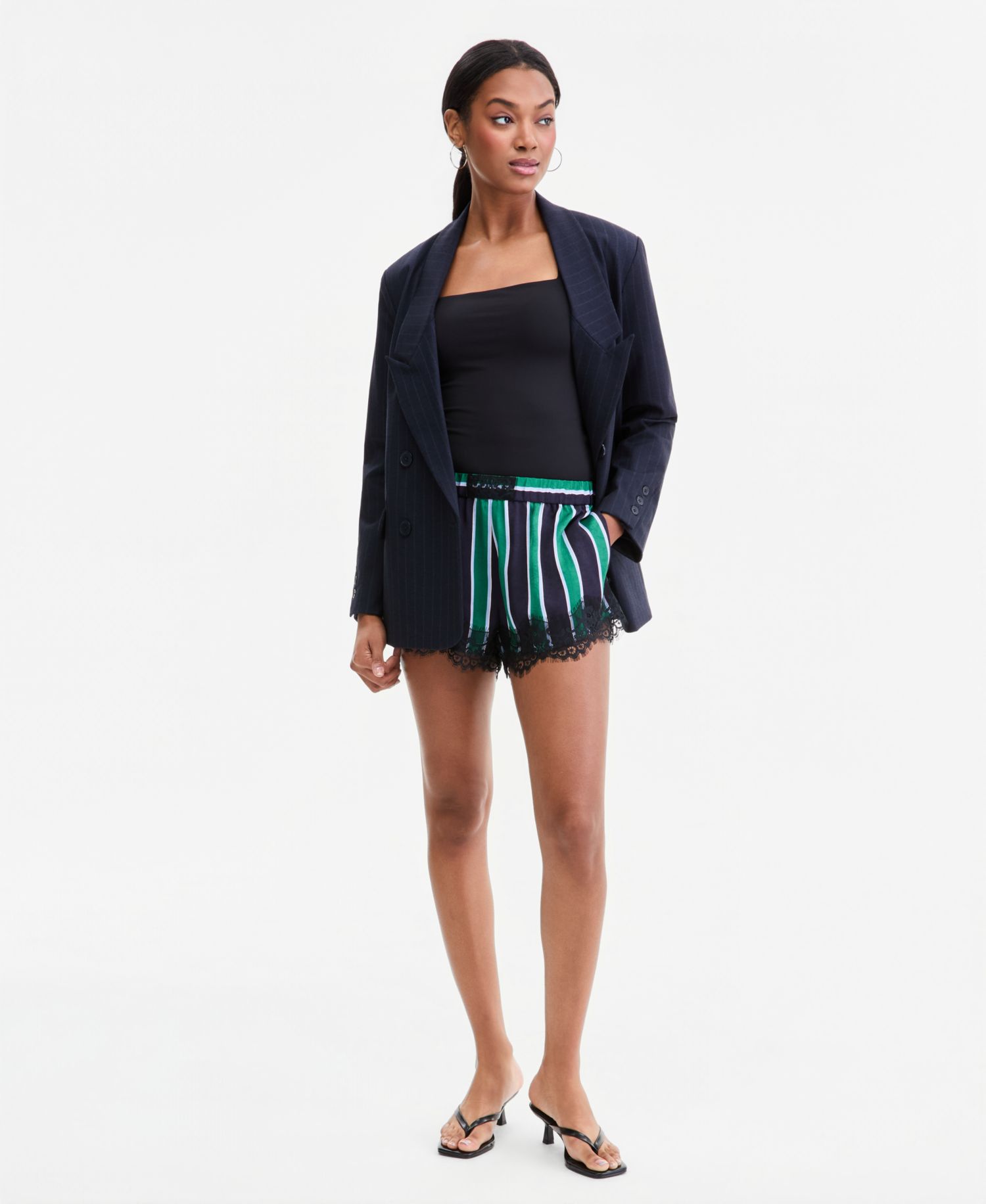 Women's Pinstripe Double-Breasted Blazer