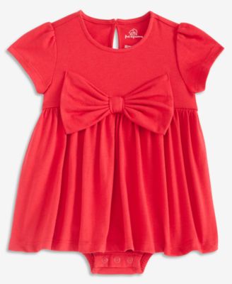 Baby Girls' 0M-24M Bow Skirted Sunsuit