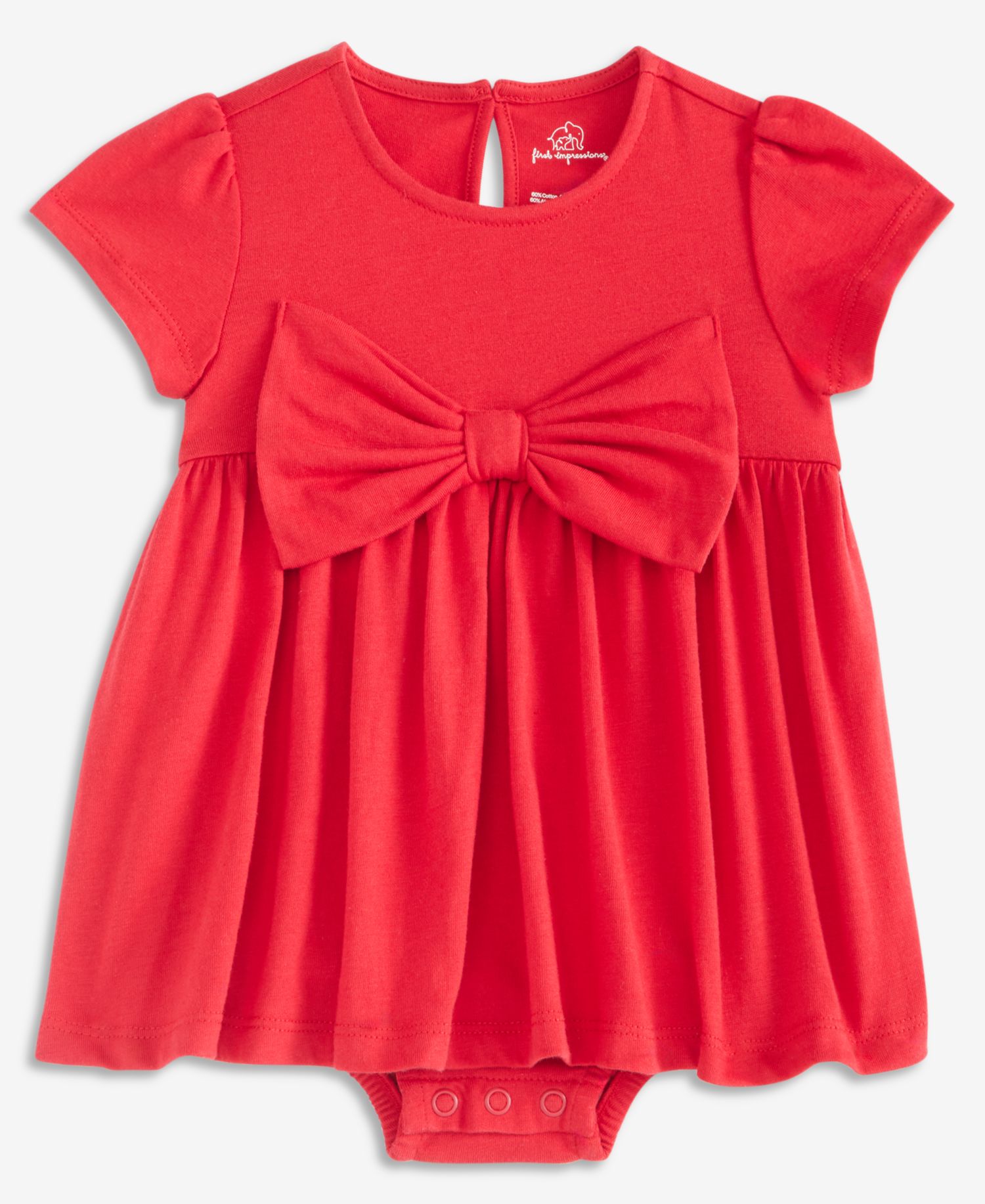 Baby Girls' 0M-24M Bow Skirted Sunsuit