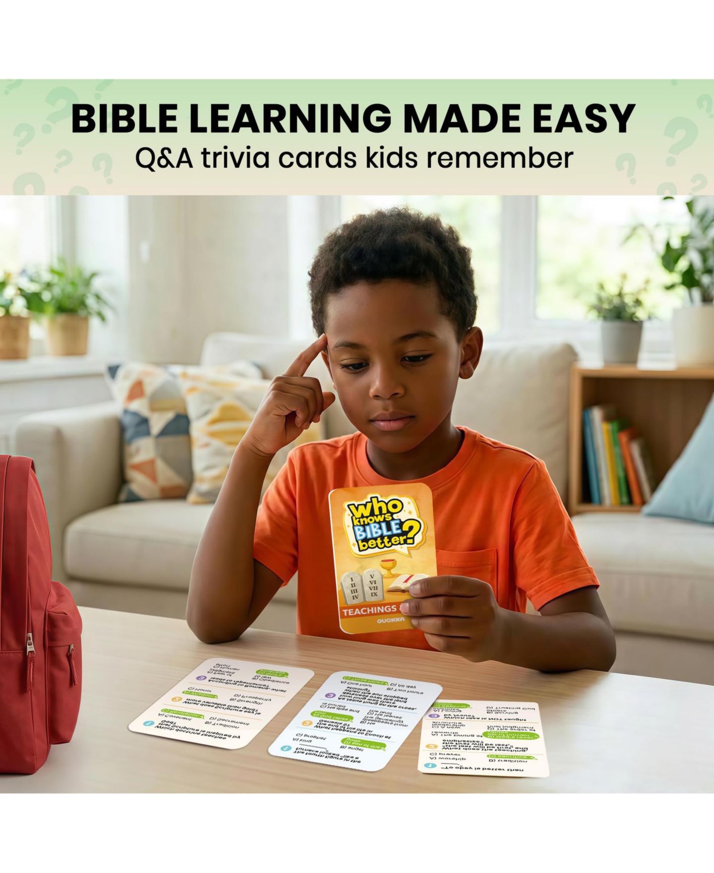Детская карточная игра Quokka Bible and Generations Trivia Card Game with 300-900 Questions, Ages 10+, цвет: Bible 3-Game Set — фото 4
