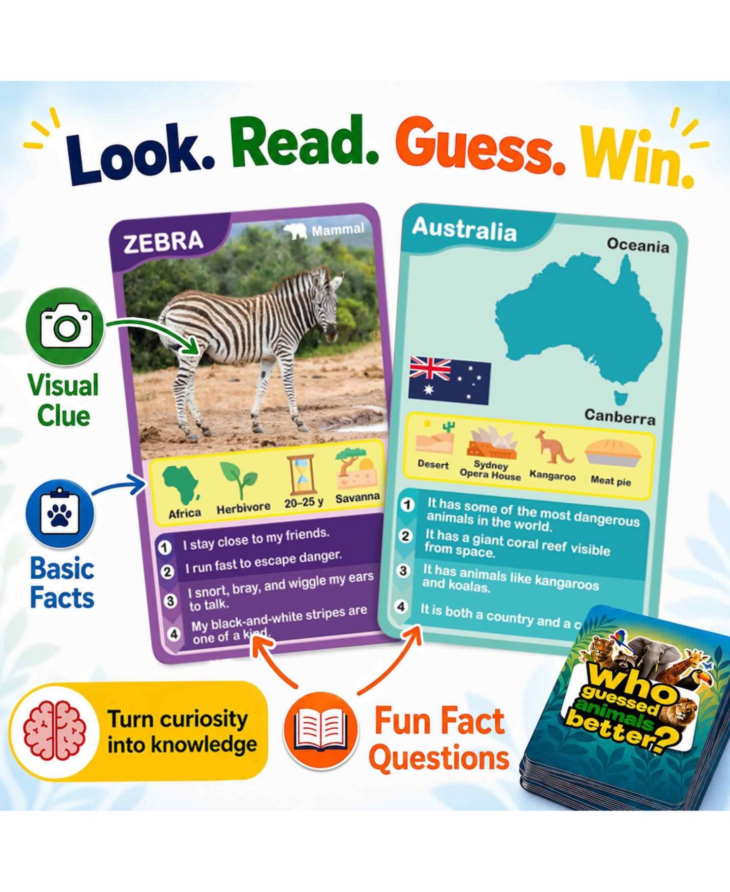 Детская карточная игра Quokka Who Guess It Better 50-Card Game, Ages 6+, цвет: 3-Game Bundle — фото 5