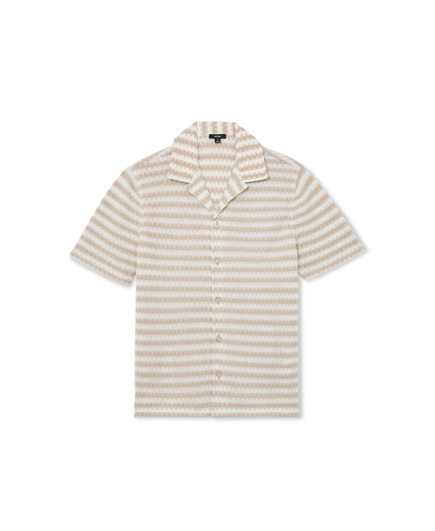 Men's Island Stripe Crochet Cuban Shirt