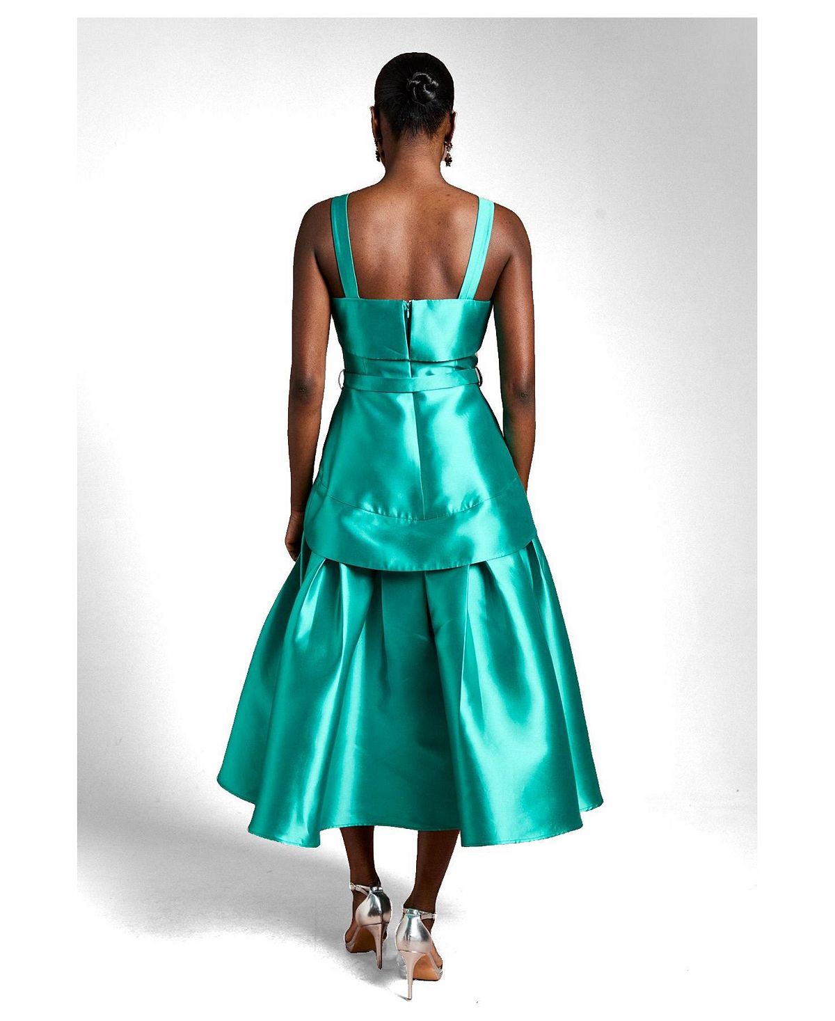Coast Women's Button-Trim Belted Full Skirt Midi Dress view 3 — MAYCSS fashion products