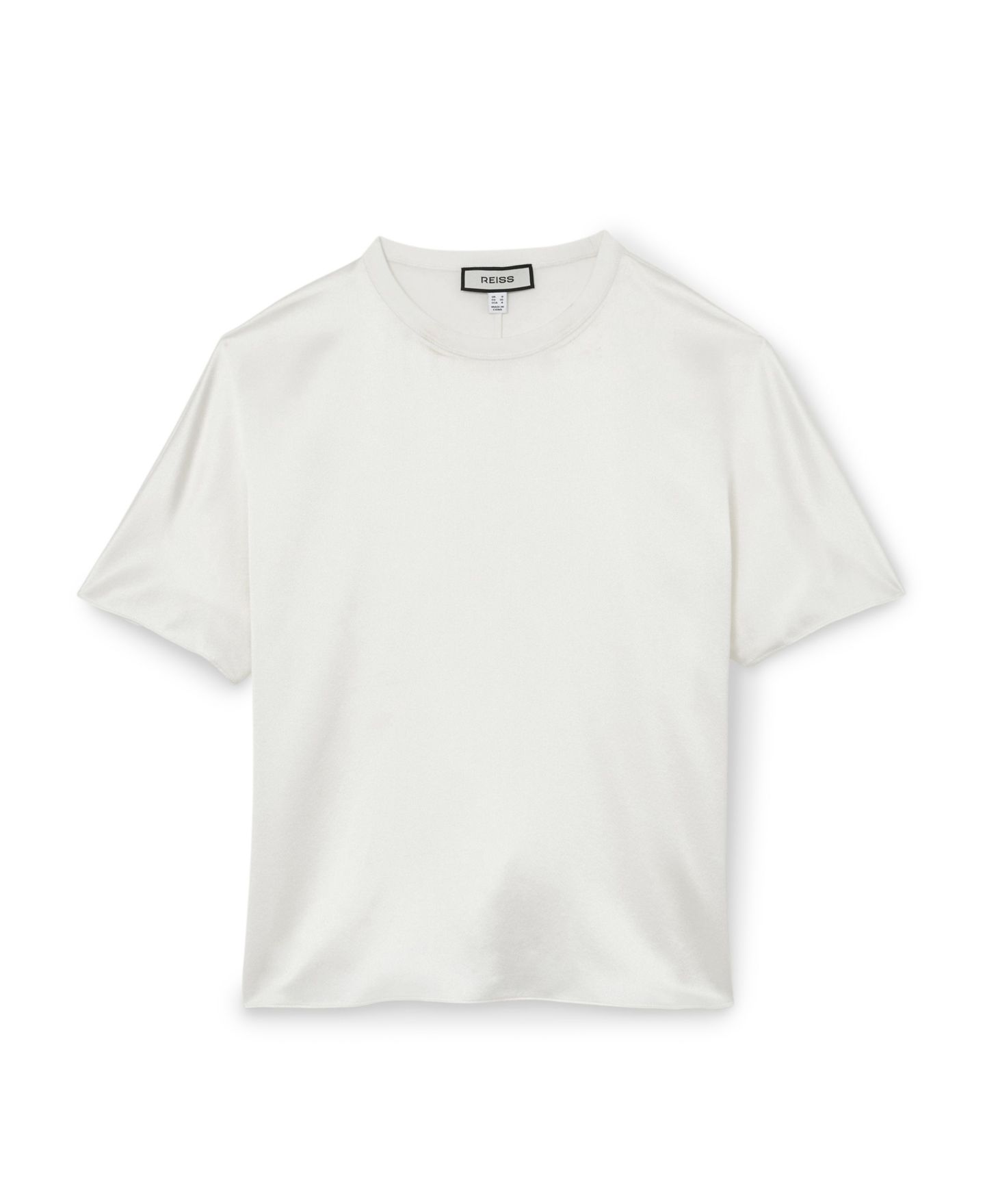 Женский топ REISS Lena Silk Shortsleeve, цвет: Слоновая кость — фото 4