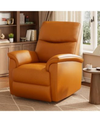 270degree(s) Swivel Power Swivel Recliner Chair for Living Room - 38.6" Wide PU Leather Electric Sofa- Infinite Reclining Positions