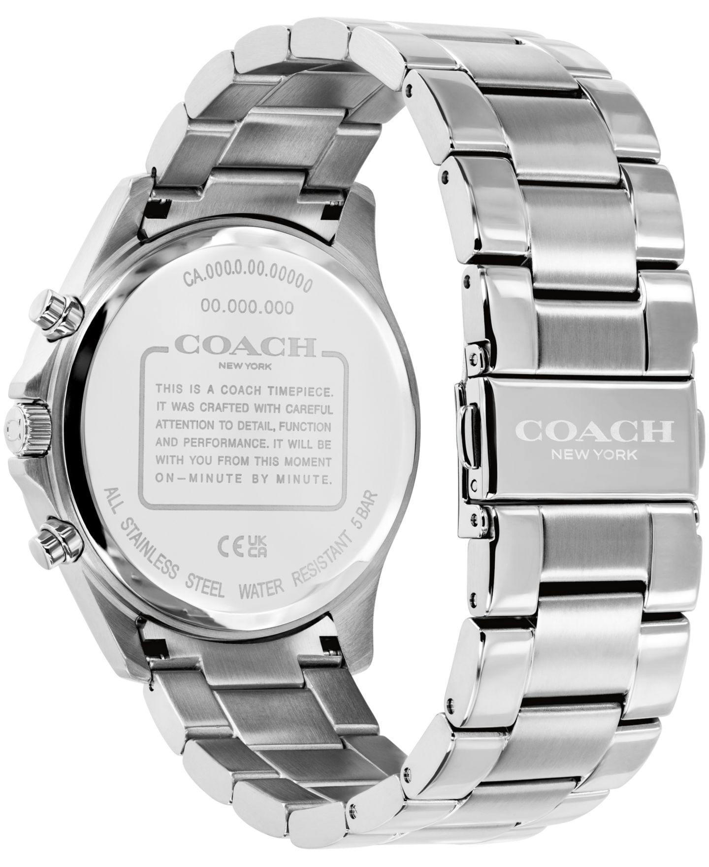 Мужские часы COACH Oliver Silver-Tone Stainless Steel Bracelet Watch 41mm — фото 2