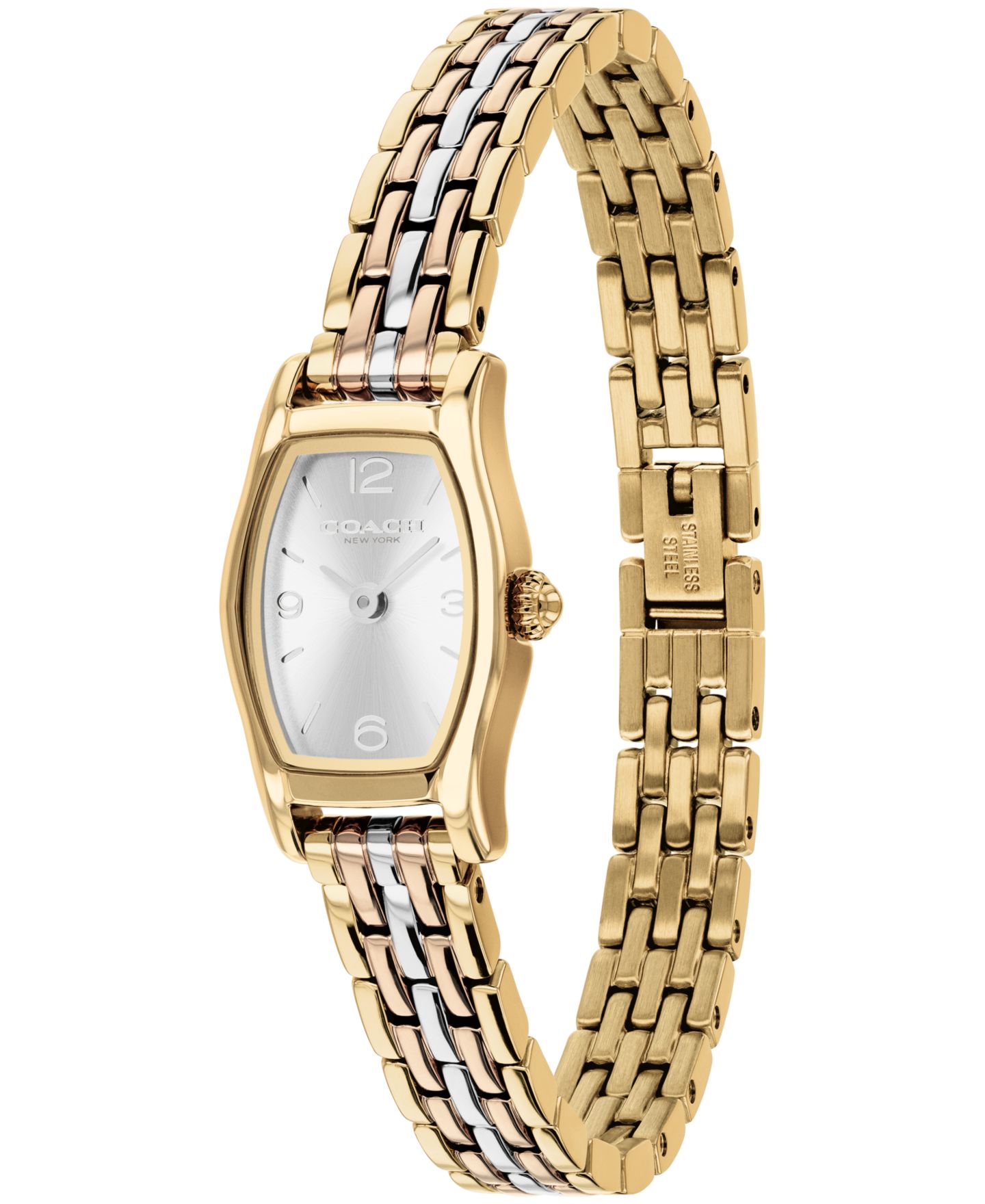 Женские часы COACH Greta Tri-Tone Stainless Steel Bracelet Watch 15.3mm — фото 3