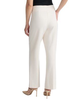 ladies dress white trousers 95% Polyester 5%Spandex Button closure Product Description White Petite Dress Pants &