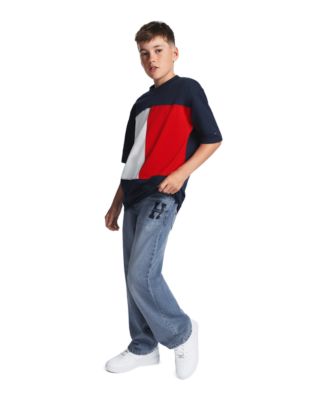 Boys' 8-20 Straight-Leg Logo Jeans