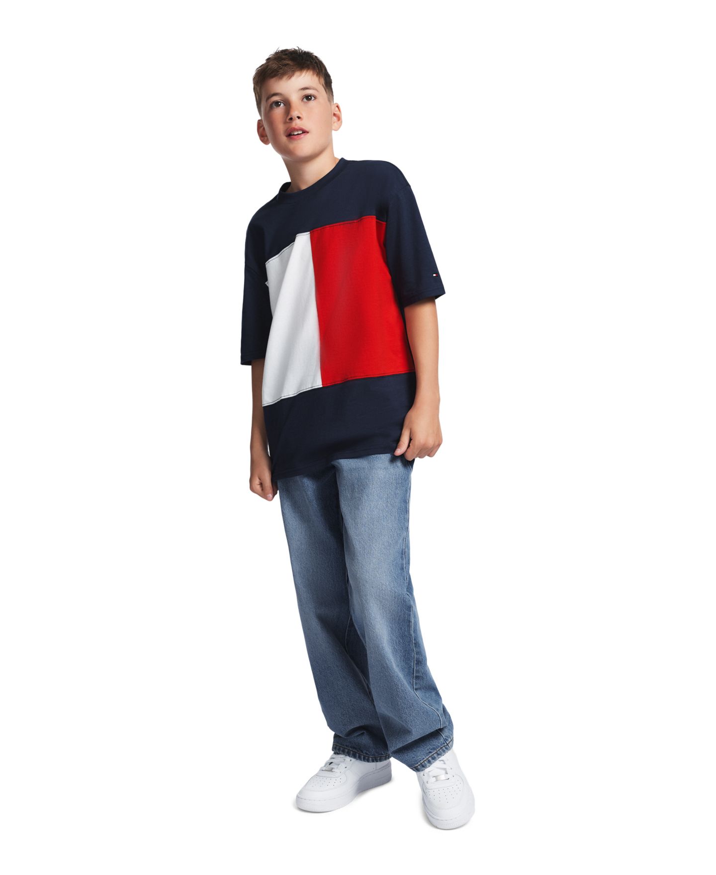 Джинсы Tommy Hilfiger Straight-Leg Logo для мальчиков, цвет: Светлый каменный варёный — фото 2