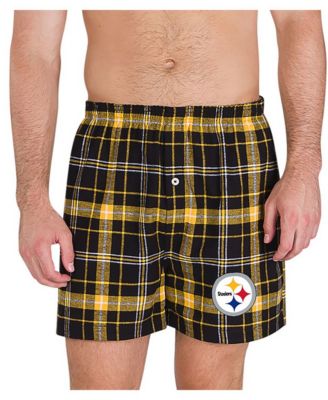 Men's Black/Gold Pittsburgh Steelers Ultimate Flannel Boxers