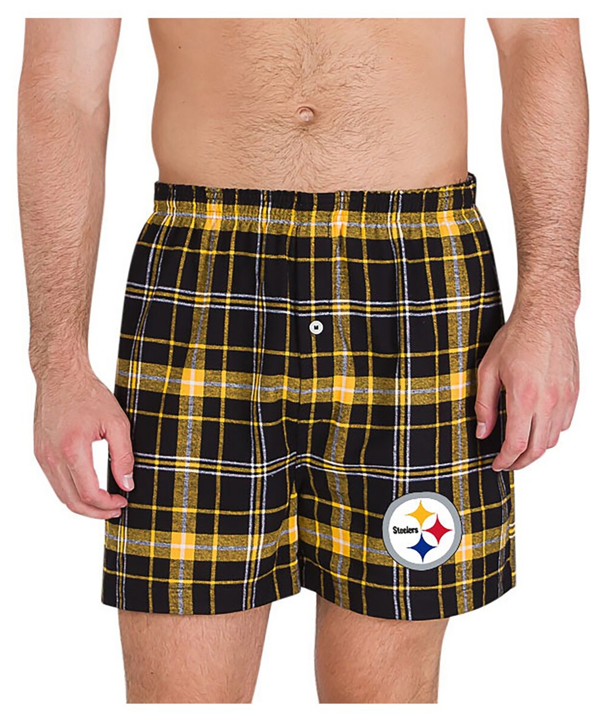 Concepts Sport Men's Black/Gold Pittsburgh Steelers Ultimate Flannel Boxers