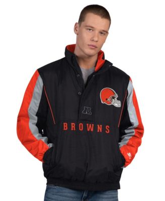 Men's Black Cleveland Browns Thursday Night Gridiron Half-Zip Jacket