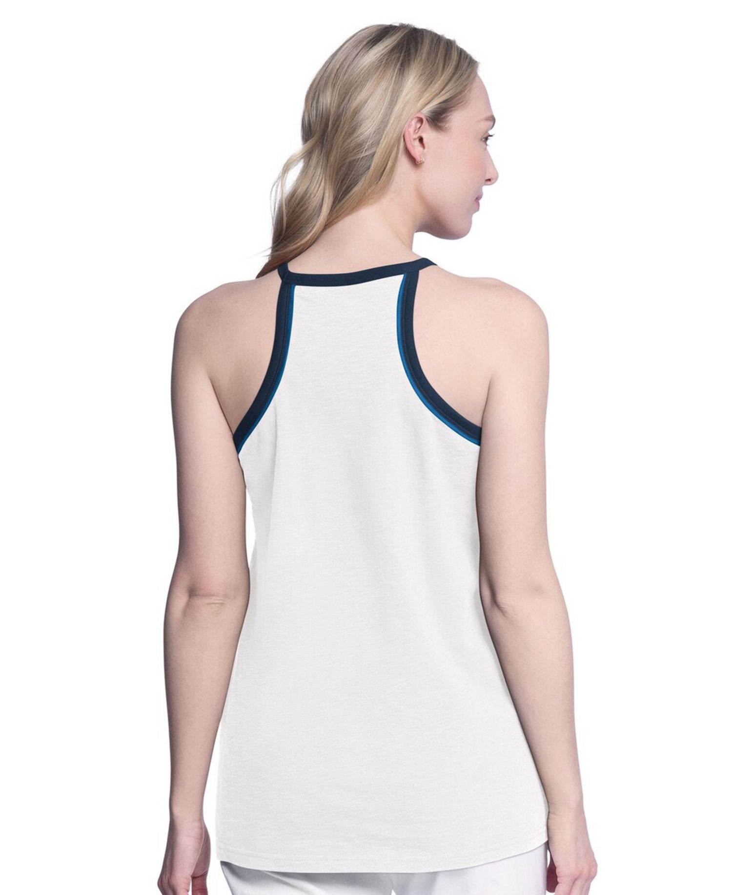 Women's White Minnesota Timberwolves Curveball Racerback Scoop Neck Slub Tank Top