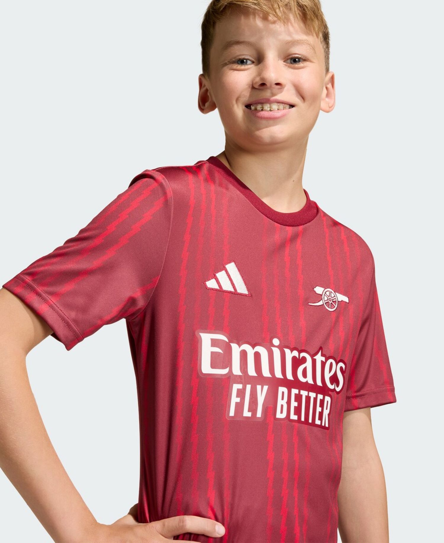 Big Boys and Girls Red Arsenal 2025/26 Pre-Match Training Jersey