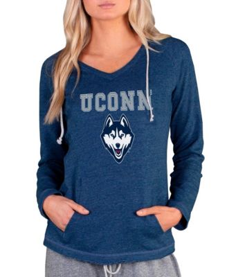 Women's Navy Huskies Mainstream Tri-Blend Raglan Long Sleeve V-Neck Hoodie Top