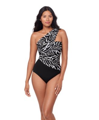 Women's Sand Tracks Goddess Underwire Bandeau Neck One-Piece Swimsuit