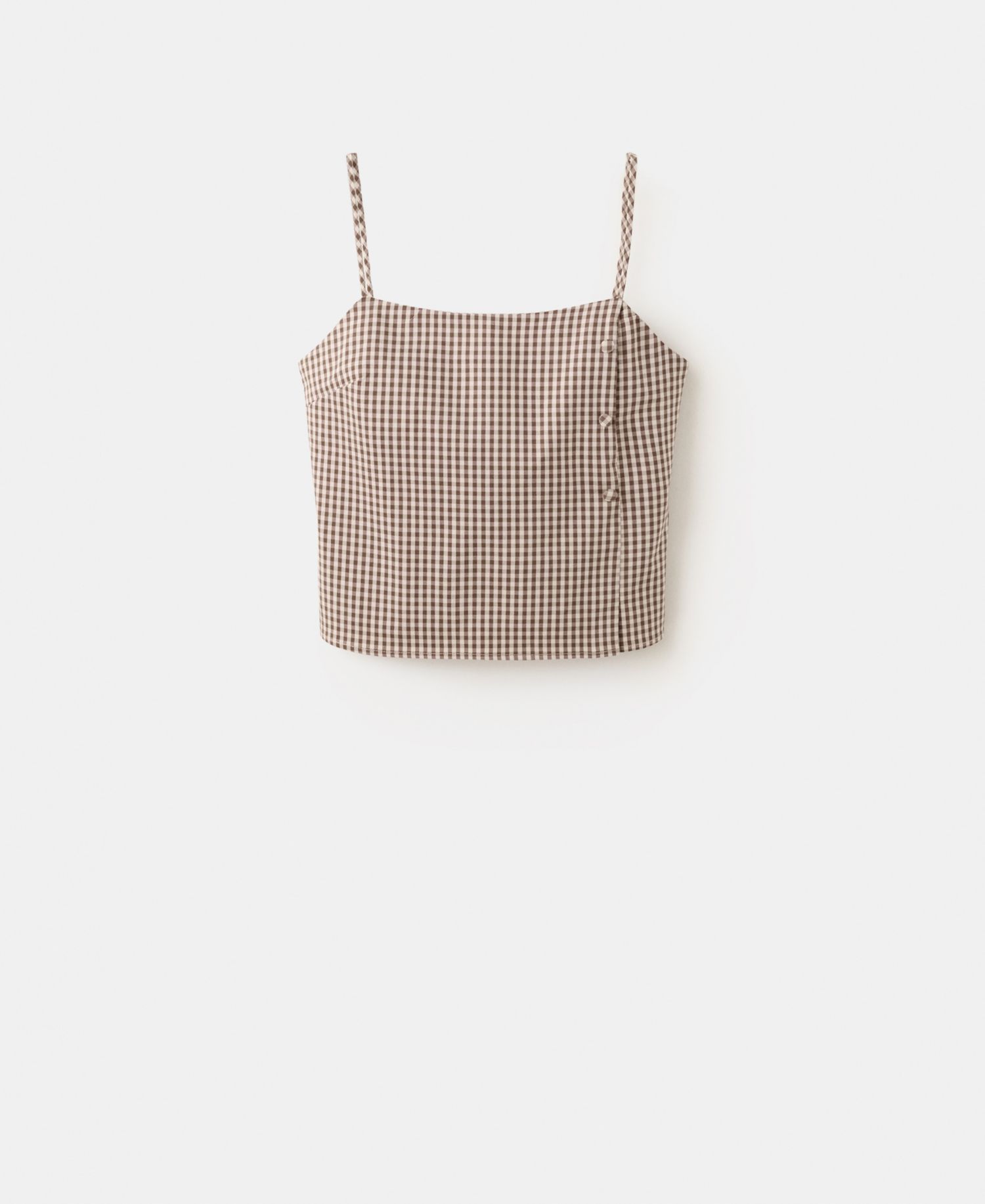 Women's Gingham Check Button Top
