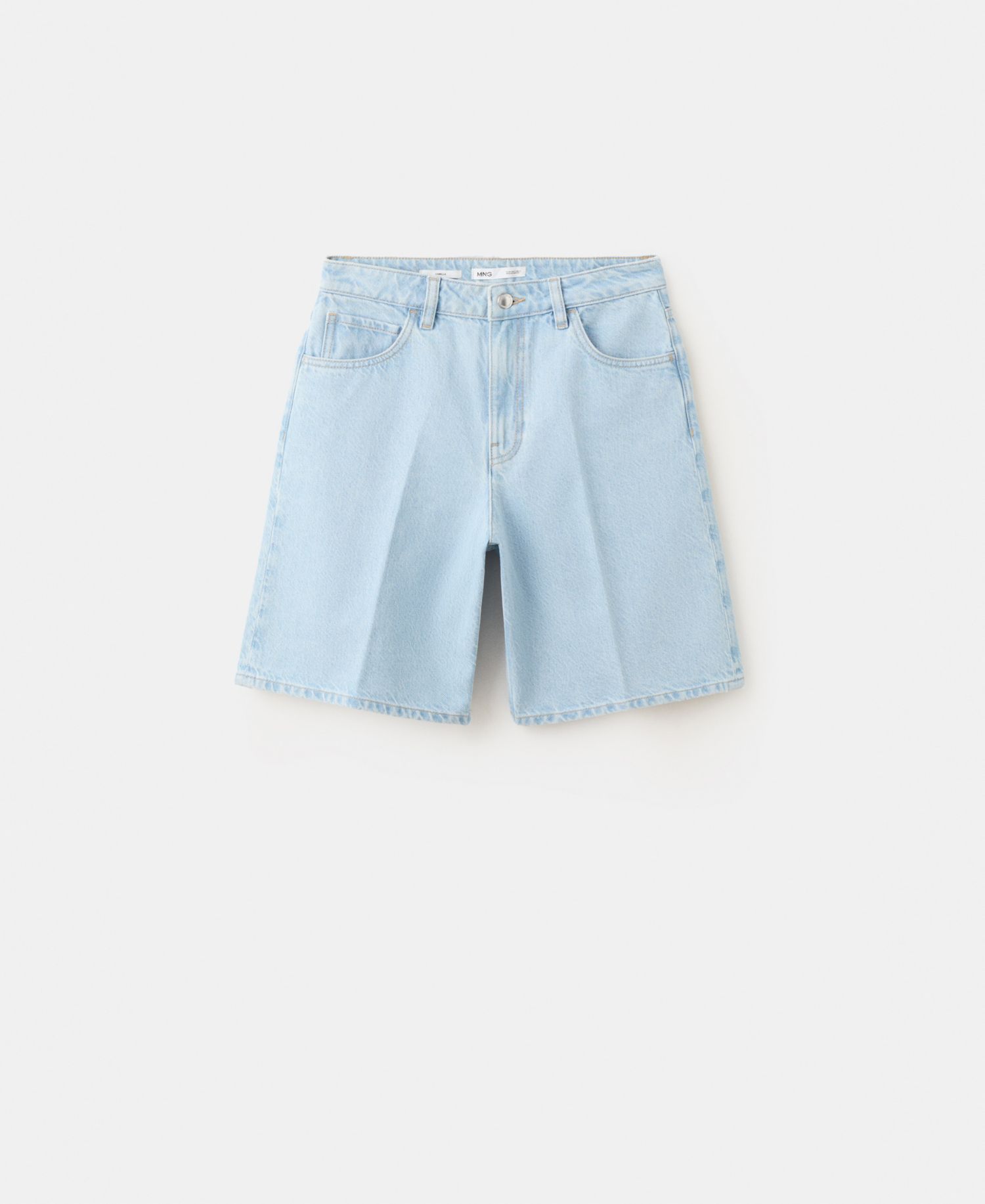 Women's High-Waist Straight-Fit Denim Shorts