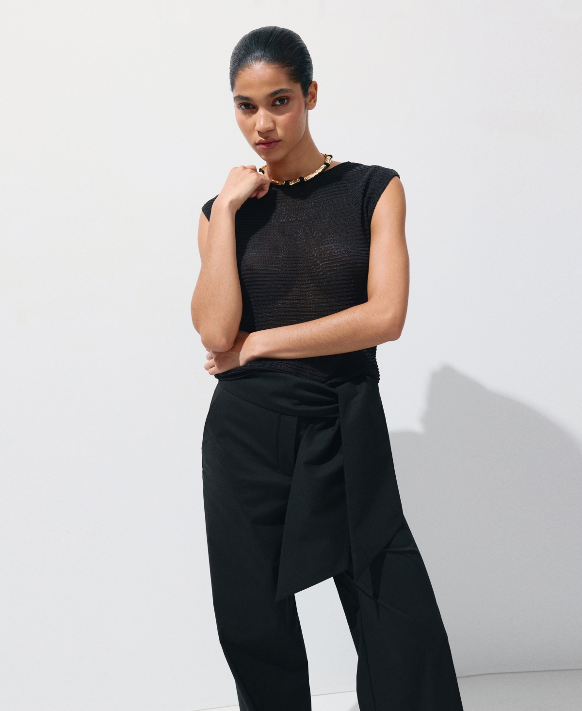Mango Women's Bow Straight Pants
