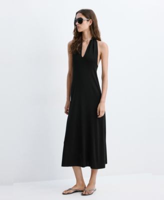 Women's Back Detail Halter Dress