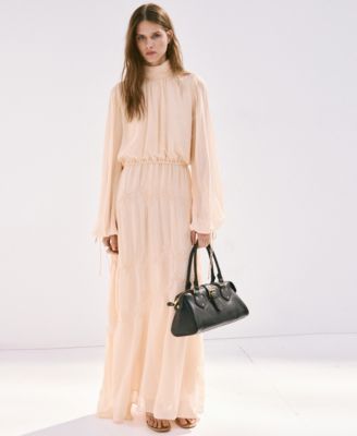 Women's Embroidered Details Flowing Dress
