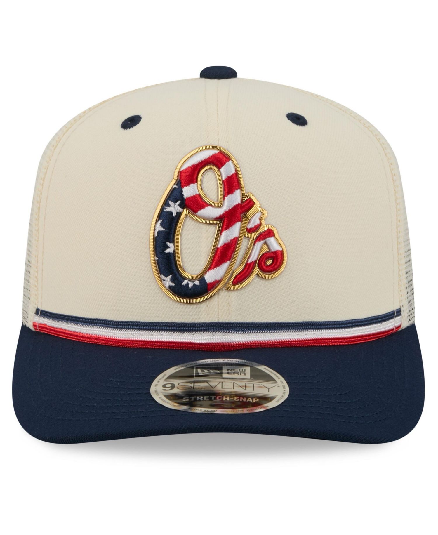 Men's Cream/Navy Baltimore Orioles USA 250 Fourth of July 9SEVENTY Adjustable Hat