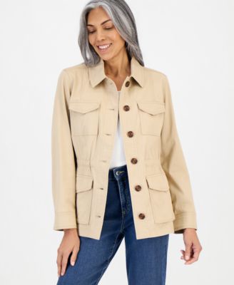 Women's Tie Waist Utility Field Jacket