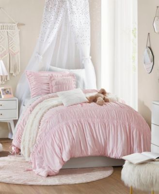 Ivy Ruched Bow Tie 4-Piece Comforter Set, Twin/Twin XL