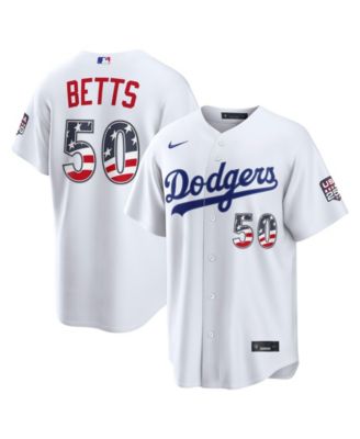 Men's Mookie Betts White Los Angeles Dodgers USA 250 Fourth of July Stadium Jersey