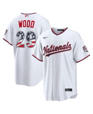 Men's James Wood White Washington Nationals USA 250 Fourth of July Stadium Jersey