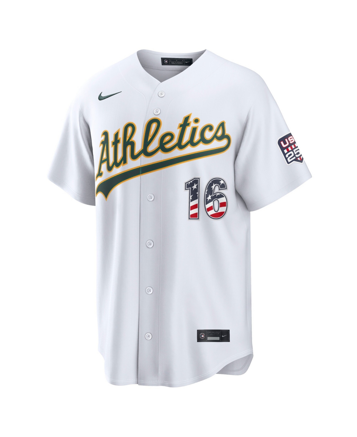 Nike Men's Nick Kurtz White Athletics Usa 250 Fourth of July Stadium Jersey